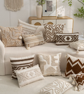 Boho Tufted Geometric Throw Pillow Cover
