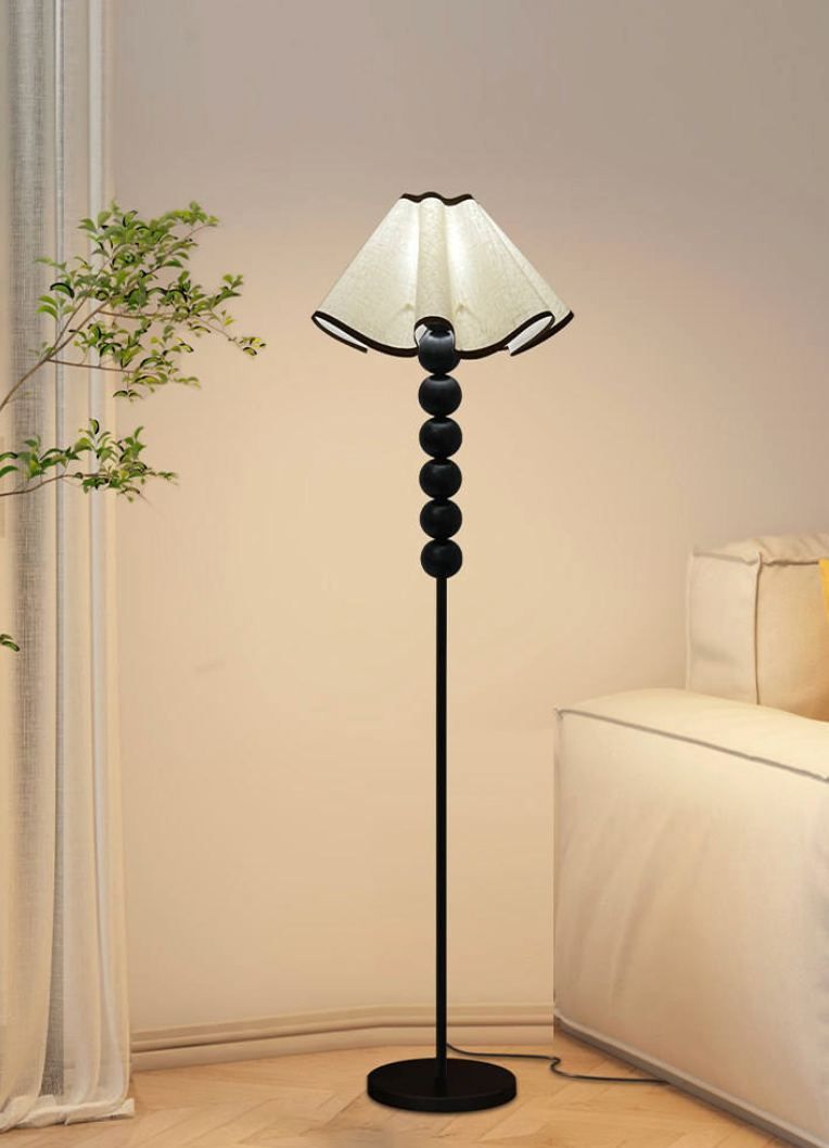 Nordic Vintage Pleated Iron LED Floor Lamp
